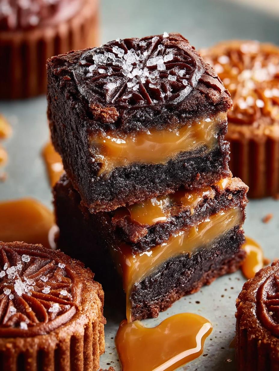 Salted Caramel Stuffed Brownie Delight in 12 Steps