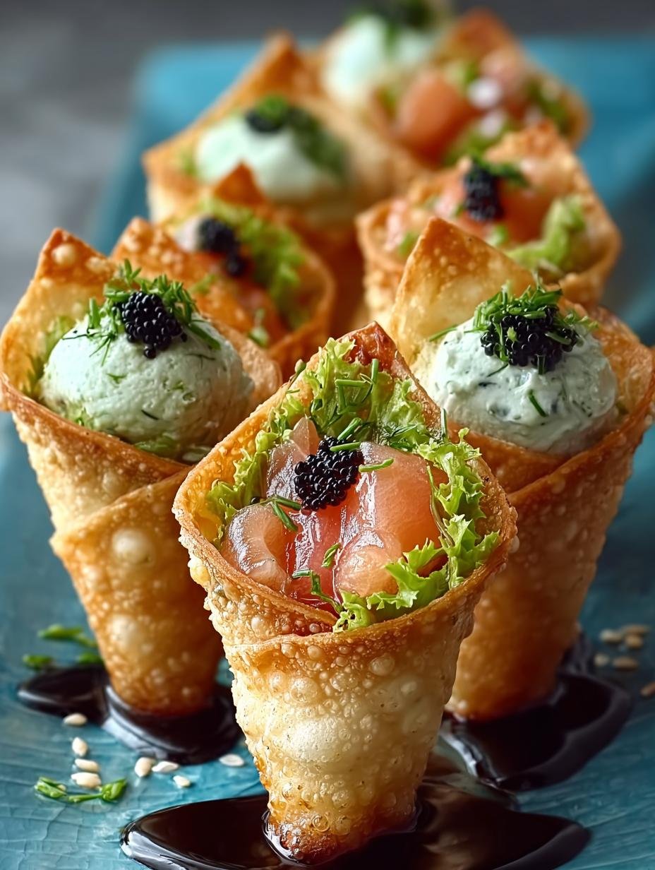 Sushi Wonton Cones: 12 Irresistible and Delicious Ideas - Sushi Wonton Cones - main visual representation