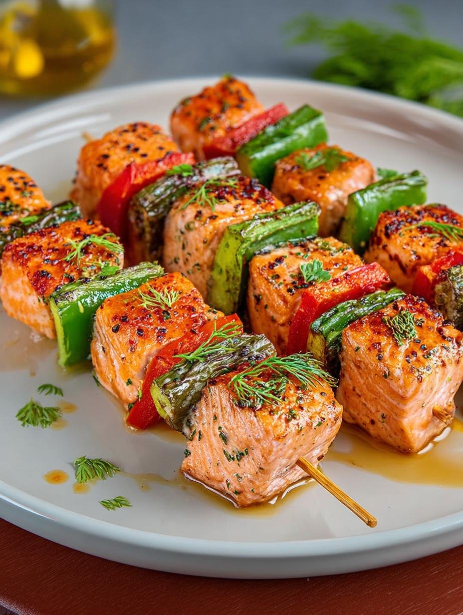 Air Fryer Salmon Skewers