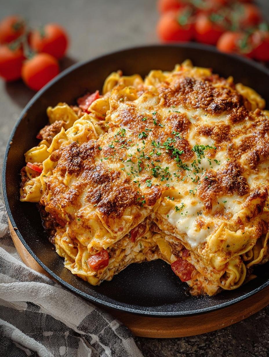 Delicious Baked Tortellini with Sausage and Cheese - Baked Tortellini - main visual representation