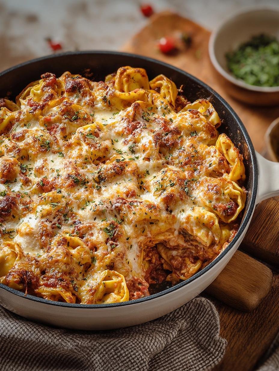 Delicious Baked Tortellini with Sausage and Cheese - Baked Tortellini - additional detail