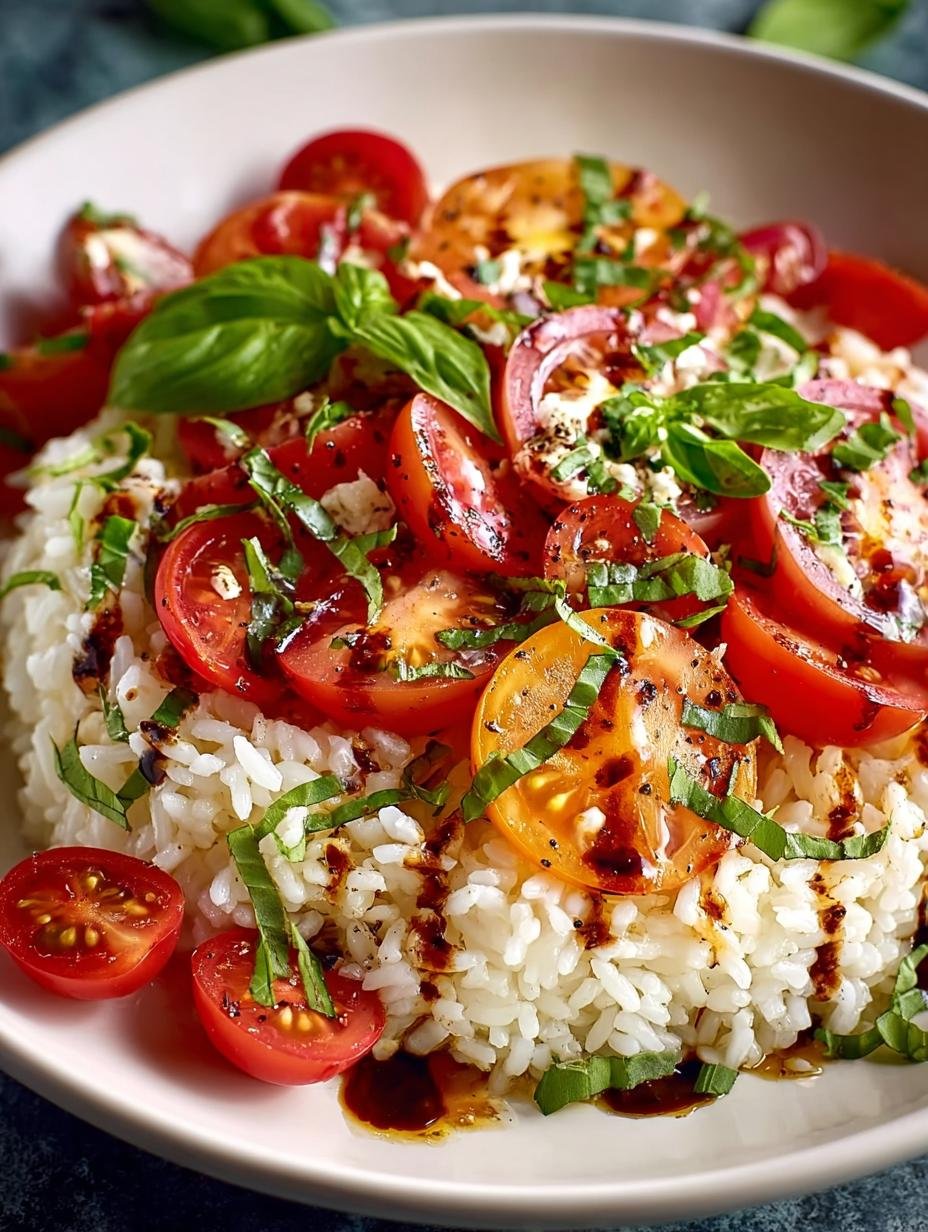 Delicious Caprese Rice Salad Recipe for Summer - Caprese Rice Salad - main visual representation