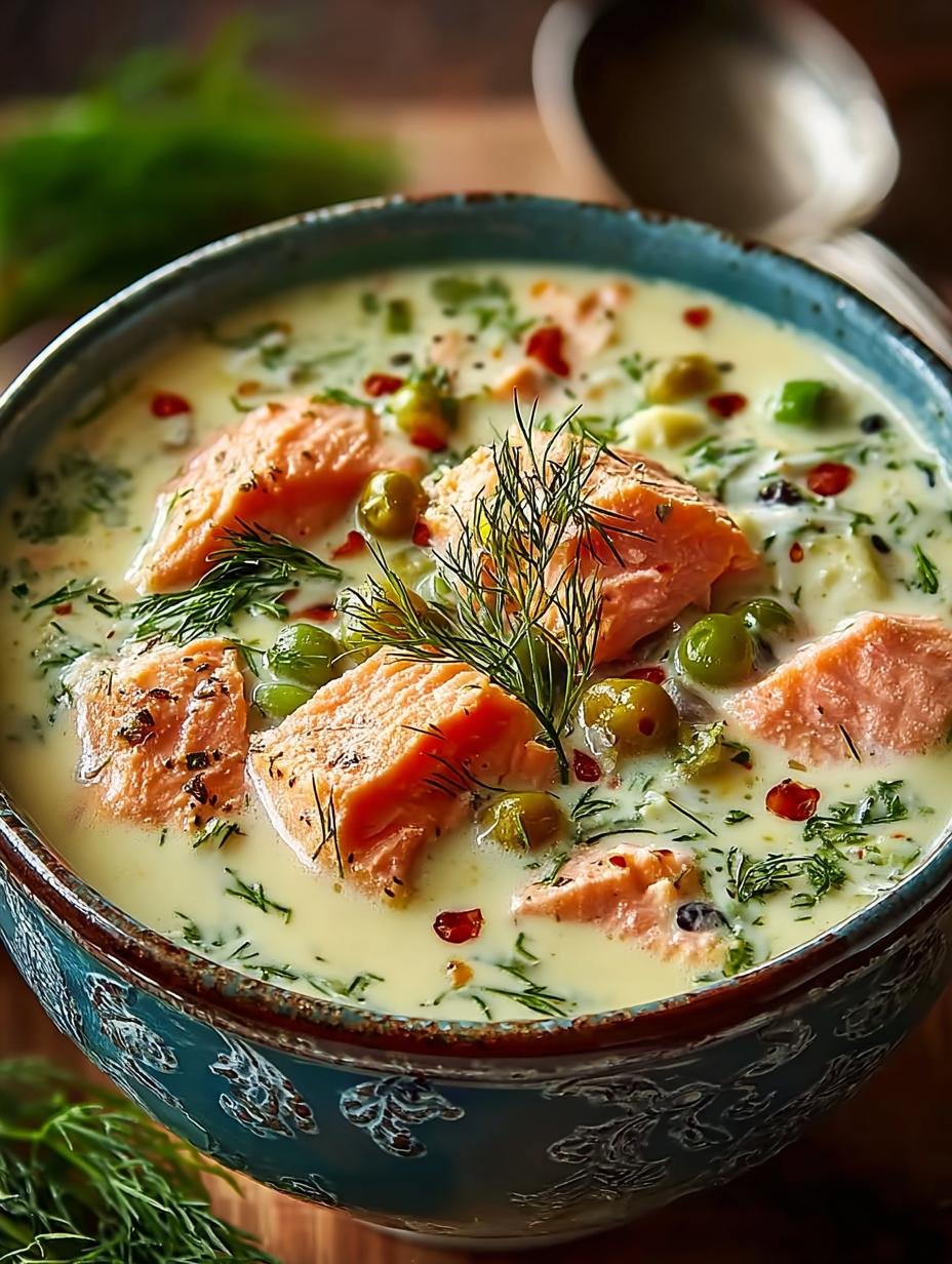 Creamy Dill Salmon Soup: A Comforting Nordic Delight - Creamy Dill Salmon Soup - additional detail
