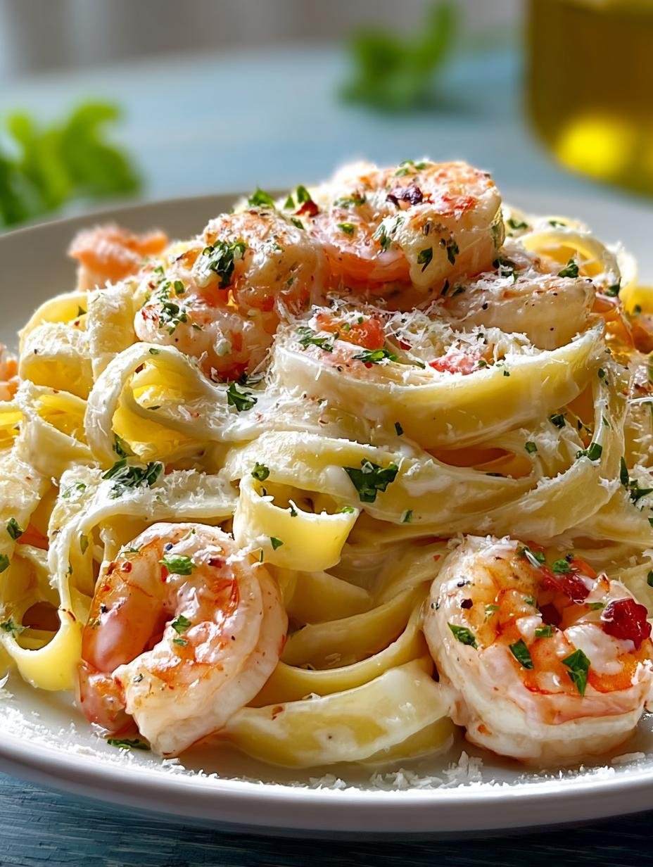 Irresistible Fettuccine Alfredo with Shrimp You'll Love - Fettuccine Alfredo with Shrimp - additional detail
