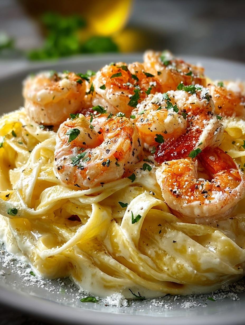 Fettuccine Alfredo with Shrimp