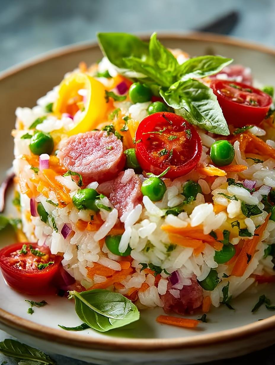 Italian Rice Salad with Salami: A Flavorful Delight - Italian Rice Salad with - main visual representation