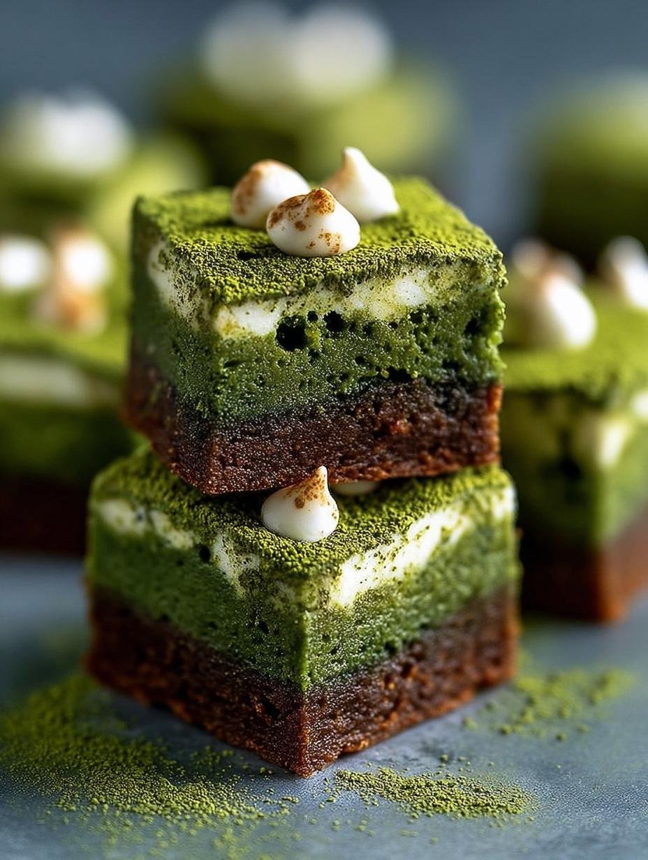 Delicious Matcha Brownies with White Chocolate Indulgence - Matcha Brownies with White - main visual representation