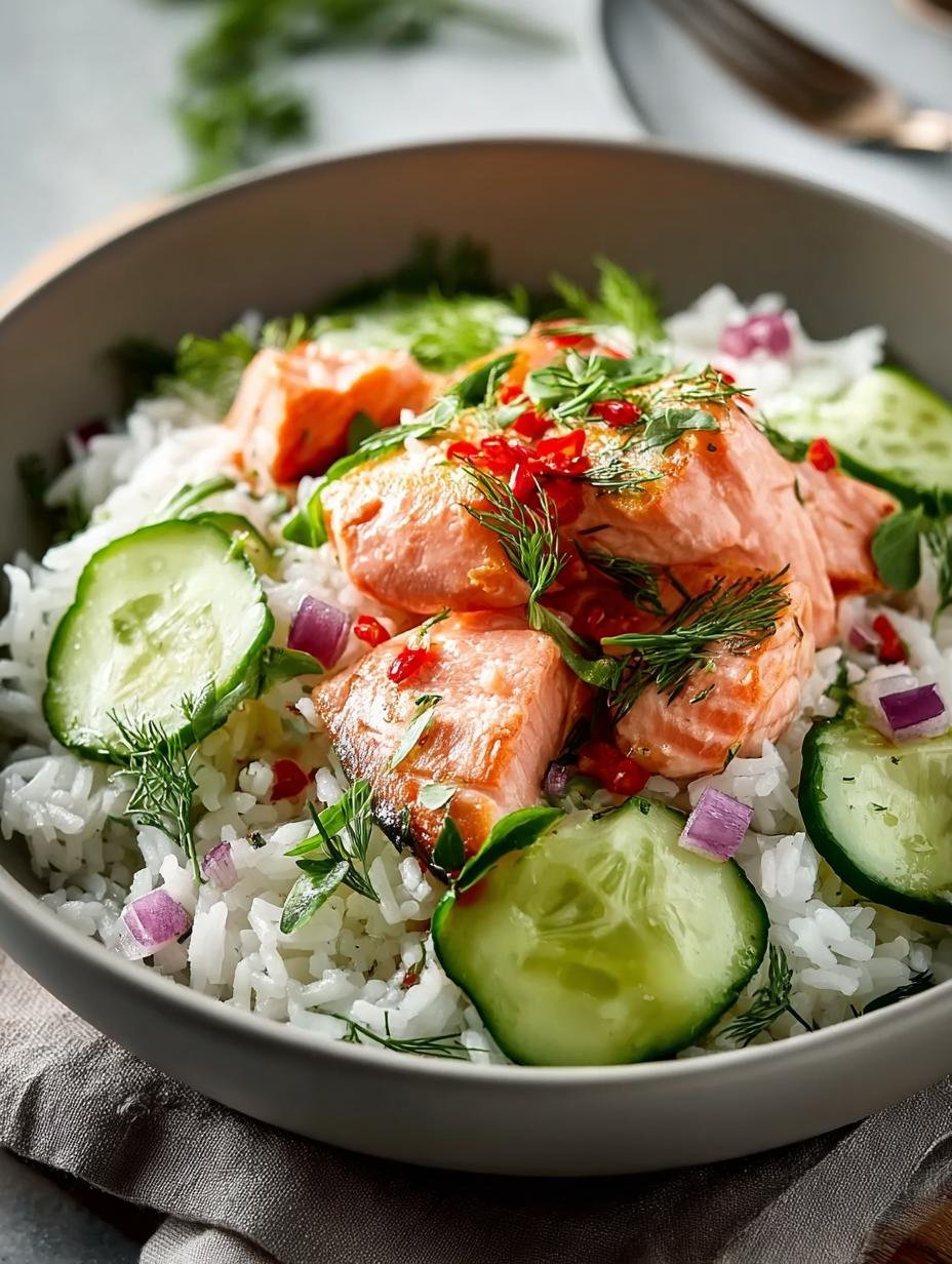 Salmon Cucumber Rice Salad