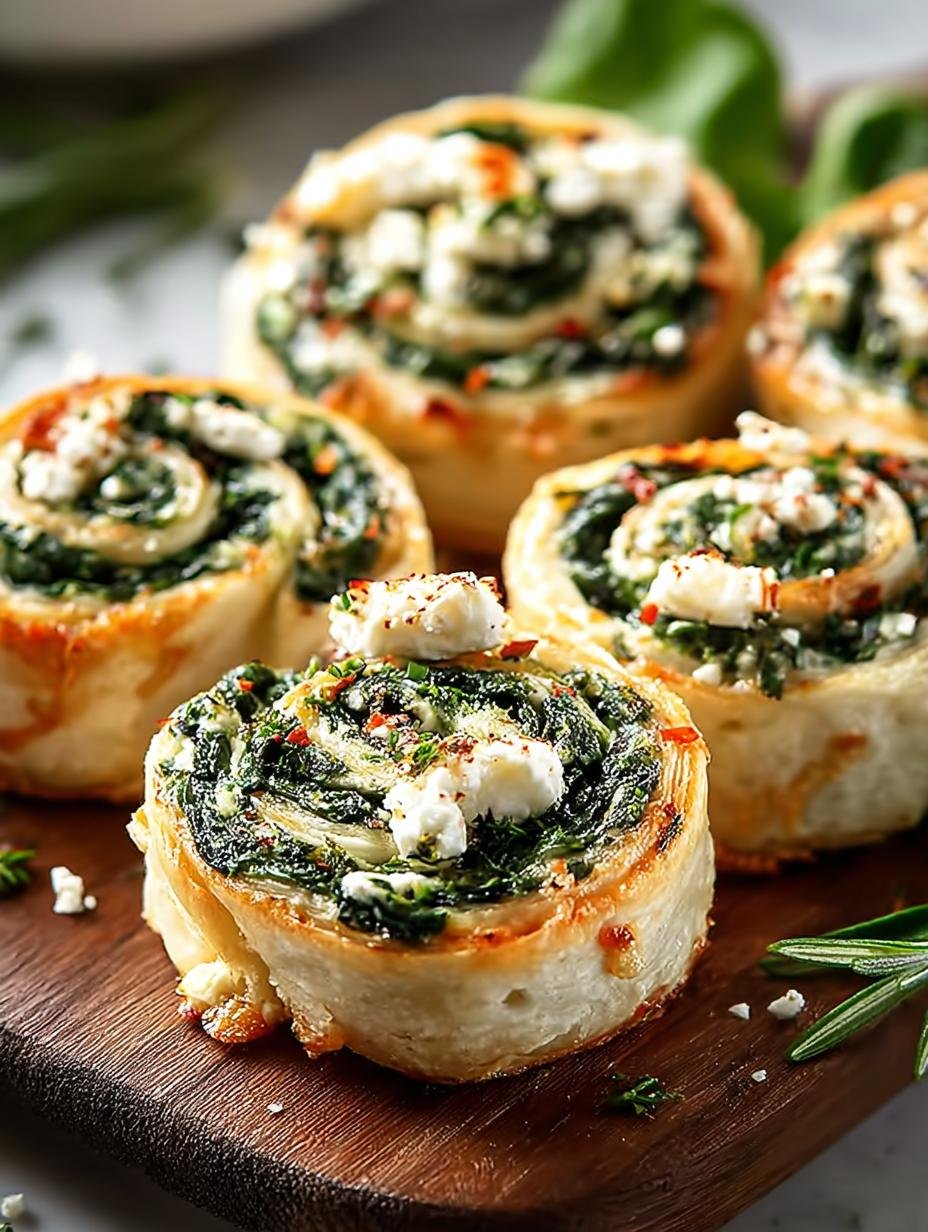 Delicious Spinach Feta Pinwheels for Easy Snacking - Spinach Feta Pinwheels - main visual representation