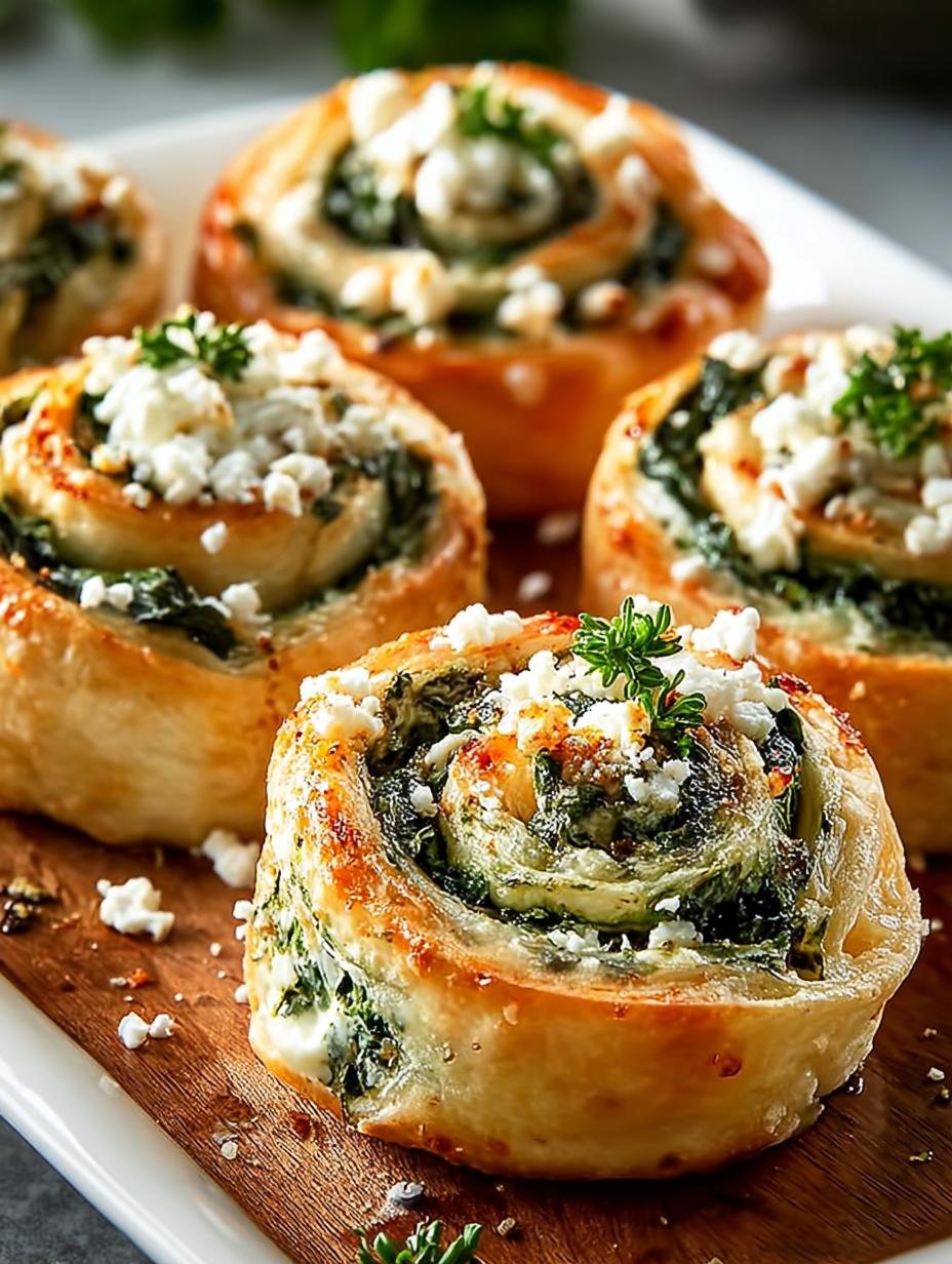 Delicious Spinach Feta Pinwheels for Easy Snacking - Spinach Feta Pinwheels - additional detail