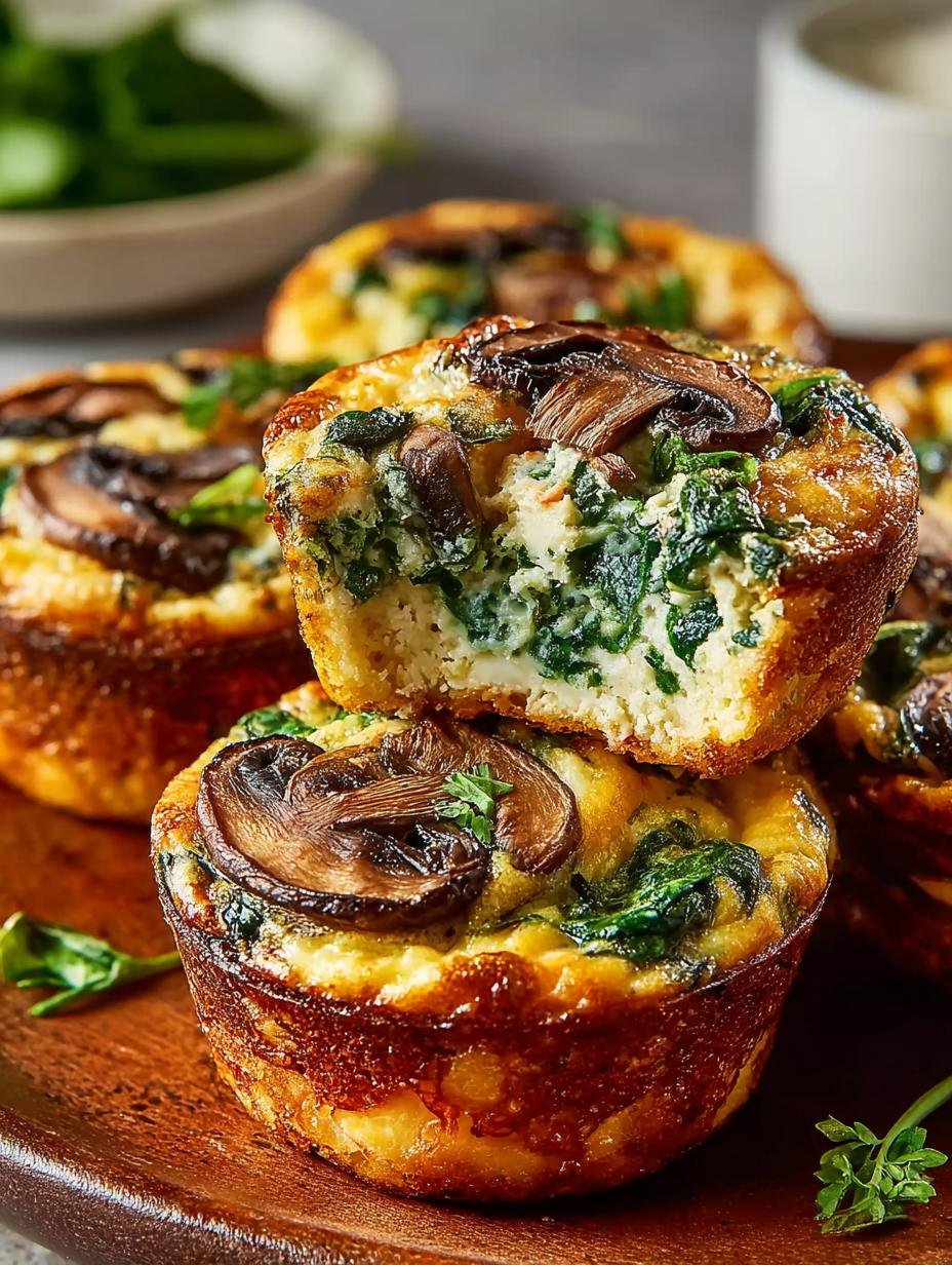 Spinach Mushroom Quiche Muffins: 12 Irresistible Bites - Spinach Mushroom Quiche Muffins - main visual representation