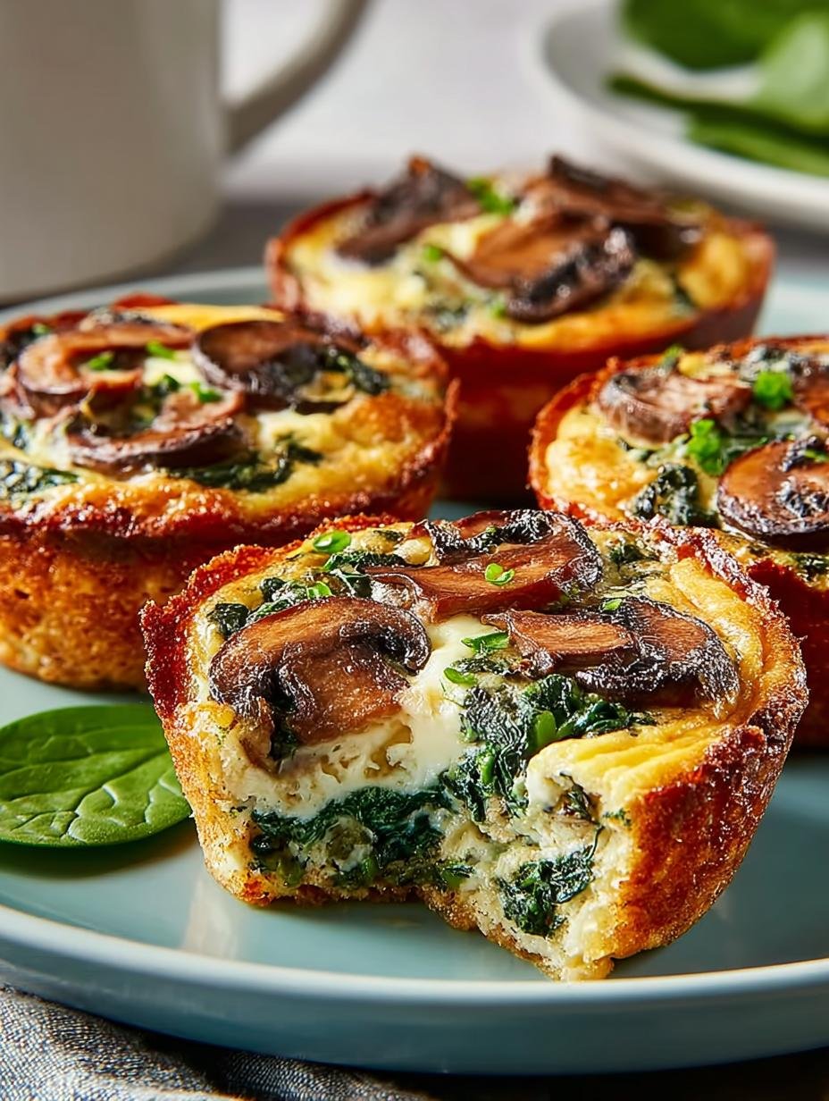 Spinach Mushroom Quiche Muffins: 12 Irresistible Bites - Spinach Mushroom Quiche Muffins - additional detail