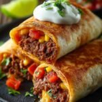 Beef Cheese Chimichangas