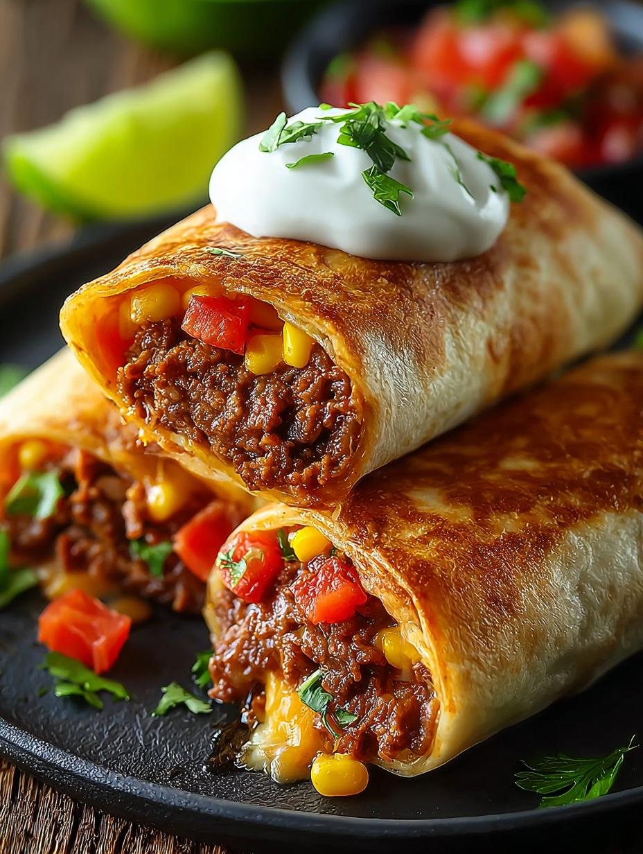 Beef Cheese Chimichangas