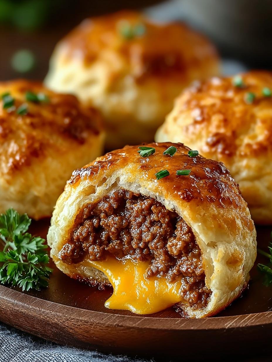 Cheesy Beef Biscuit Bombs