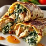 Chicken Spinach Stuffed Crepes