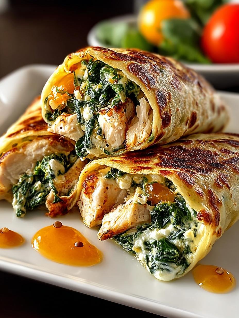 Chicken Spinach Stuffed Crepes