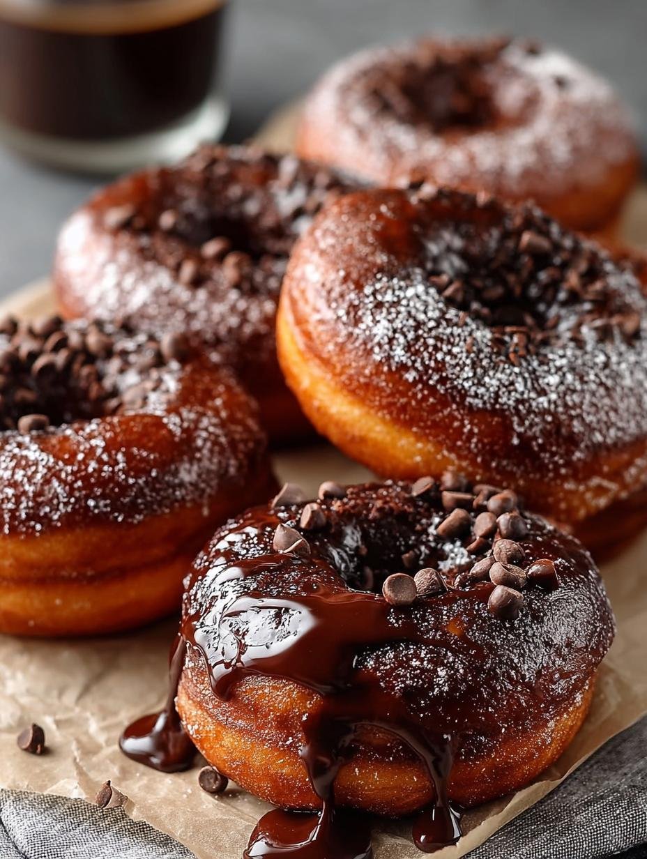 Chocolate Brioche Donuts with Espresso Sugar Delight - Chocolate Brioche Donuts with - additional detail