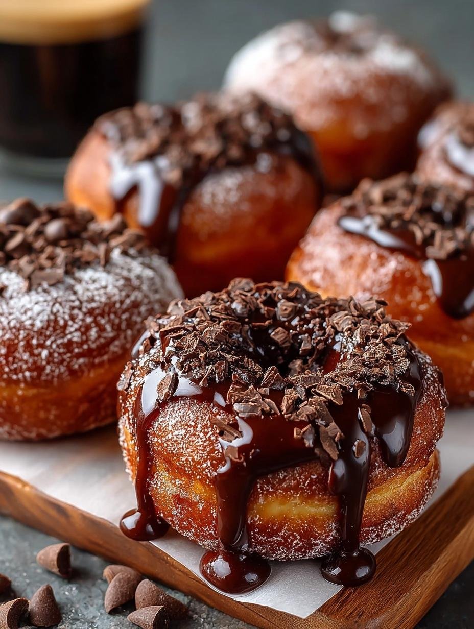 Chocolate Brioche Donuts with