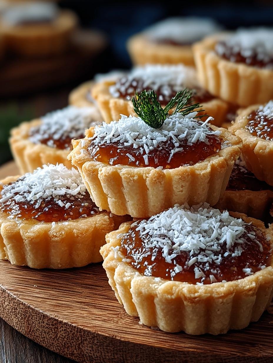 Delicious Hertzoggies Jam Coconut Tartlets Recipe - Hertzoggies Jam Coconut Tartlets - additional detail