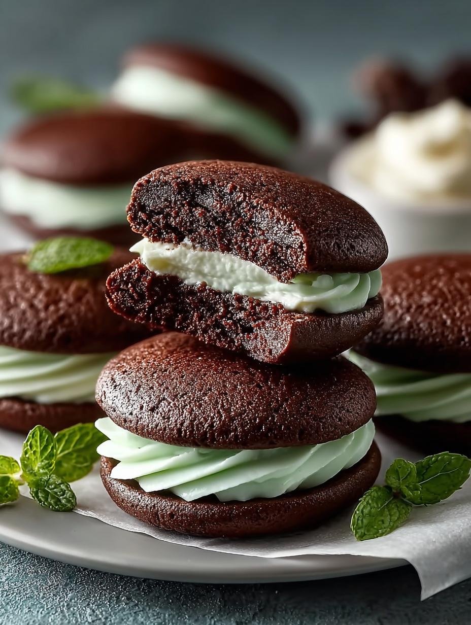 Mint Chocolate Whoopie Pies: 12 Sweet Reasons to Indulge - Mint Chocolate Whoopie Pies - additional detail