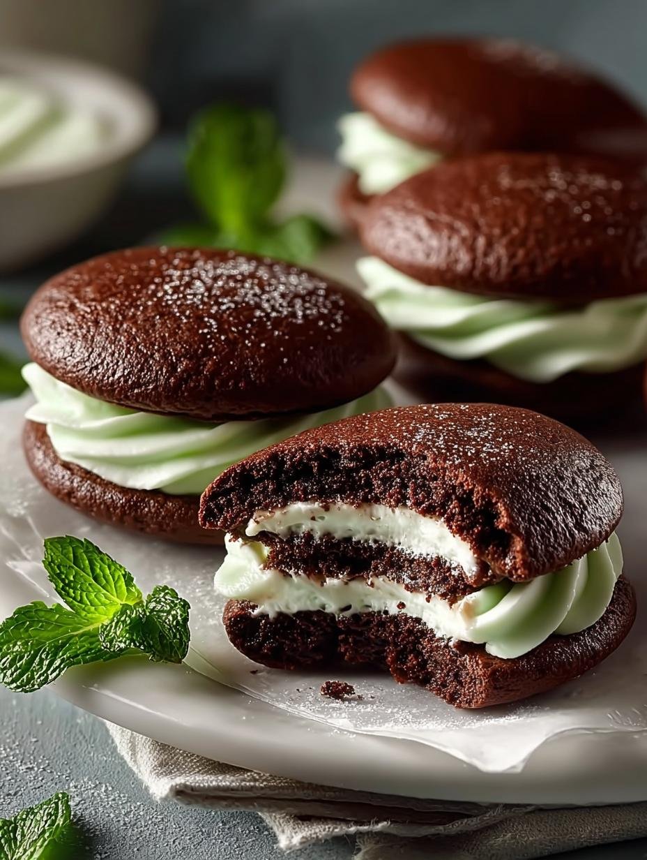 Mint Chocolate Whoopie Pies
