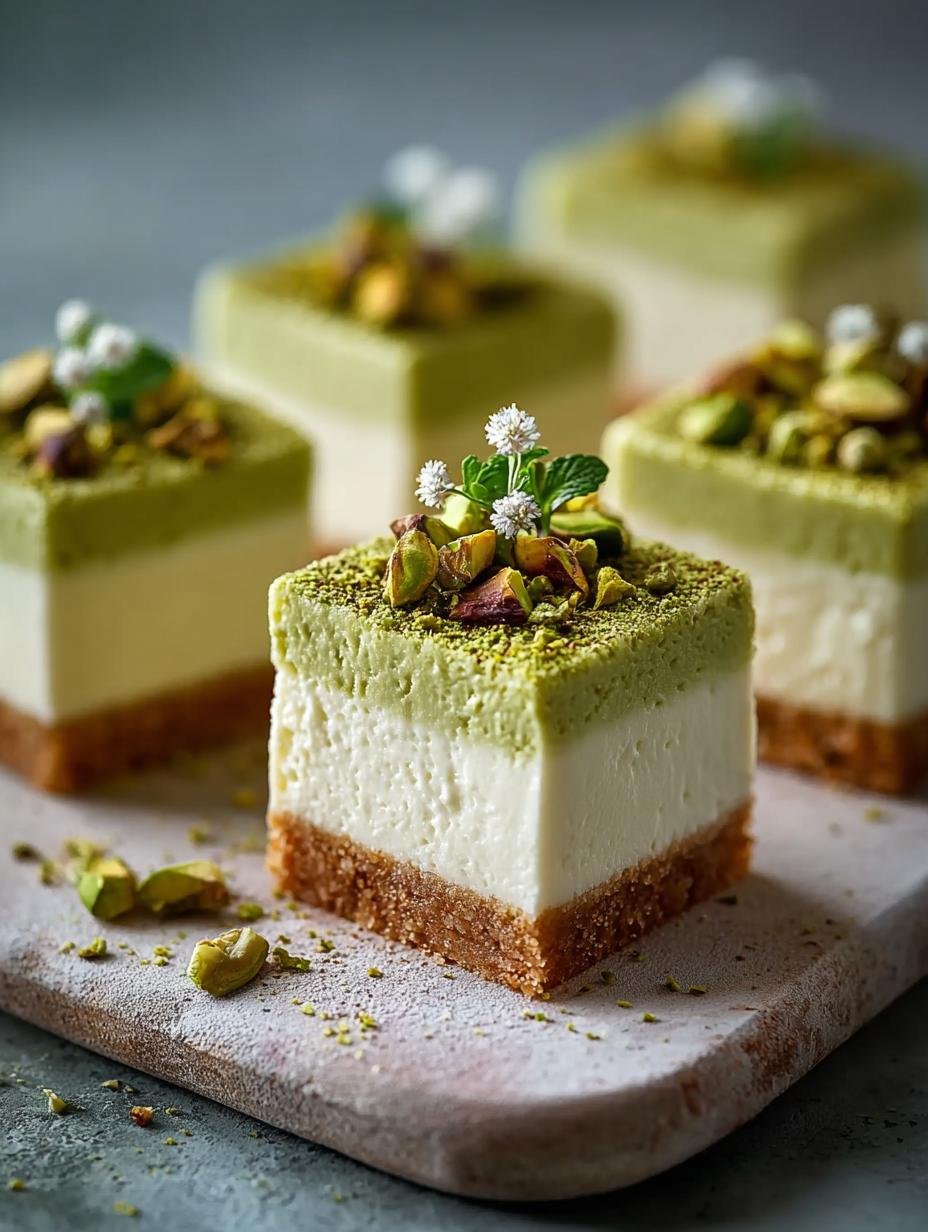Pistachio Cream Cheesecake Bars: 12 Irresistible Delights - Pistachio Cream Cheesecake Bars - main visual representation