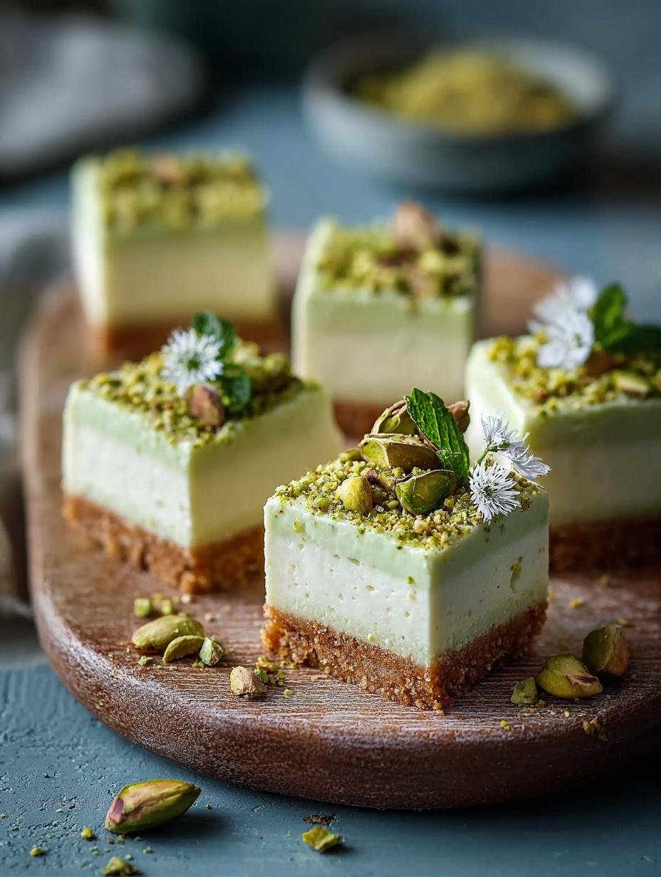 Pistachio Cream Cheesecake Bars: 12 Irresistible Delights - Pistachio Cream Cheesecake Bars - additional detail