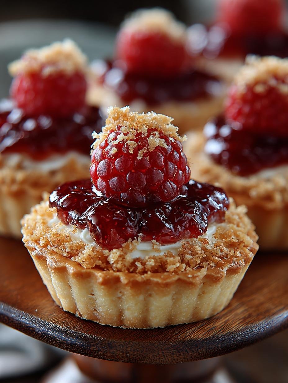 Raspberry Jam Bar Tartlets with Coconut Crumble Delight - Raspberry Jam Bar Tartlets - main visual representation