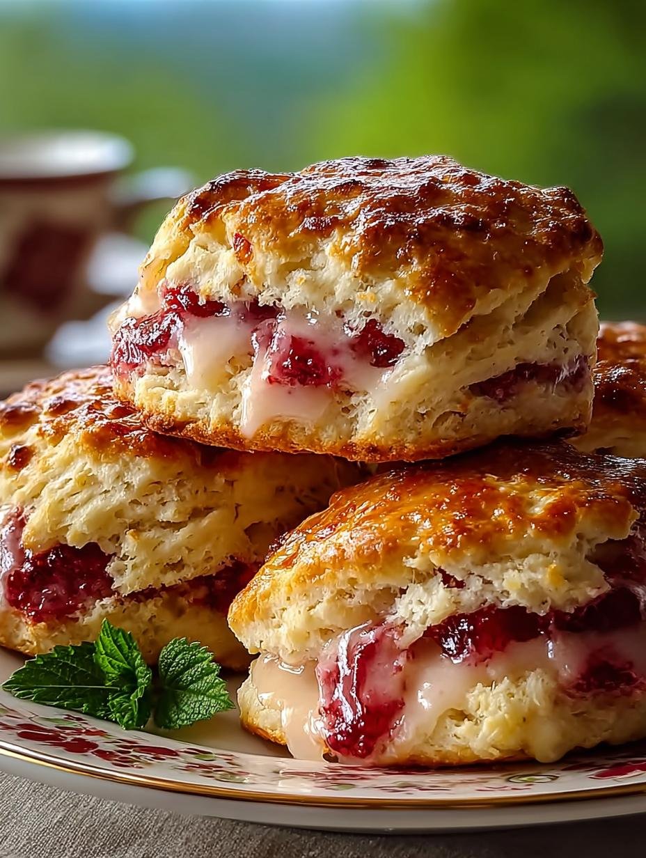 Roasted Rhubarb Scones