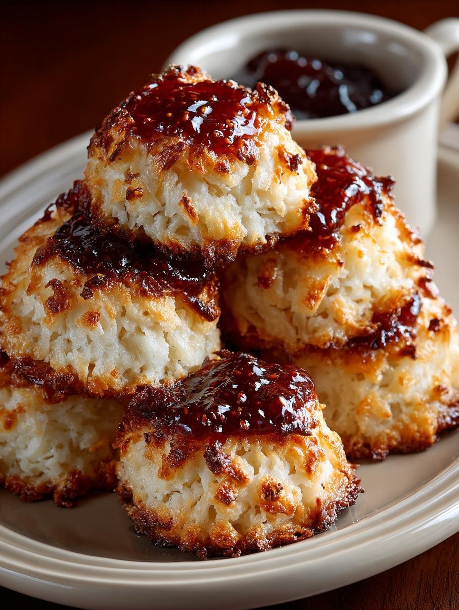 Thumbprint Coconut Macaroons Jam: 24 Sweet Delights - Thumbprint Coconut Macaroons Jam - main visual representation
